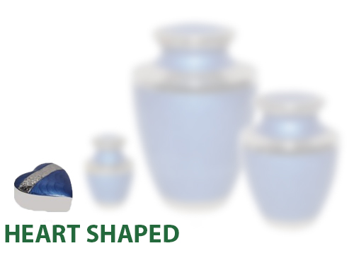 Mother of Pearl Blue - Heart Keepsake (for small portion of ashes)